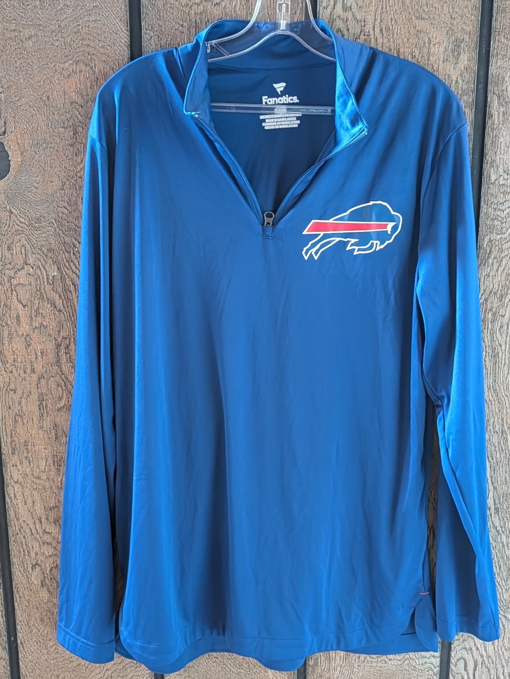 Buffalo Bills Men's Large Long Sleeve 1/4 Zip Performance Pullover